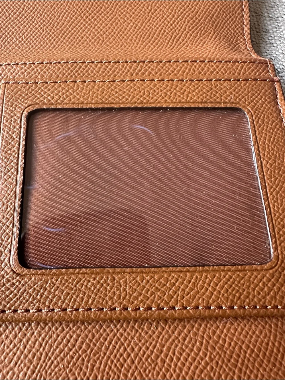 Coach Tri-fold Leather Wallet in Cognac Brown